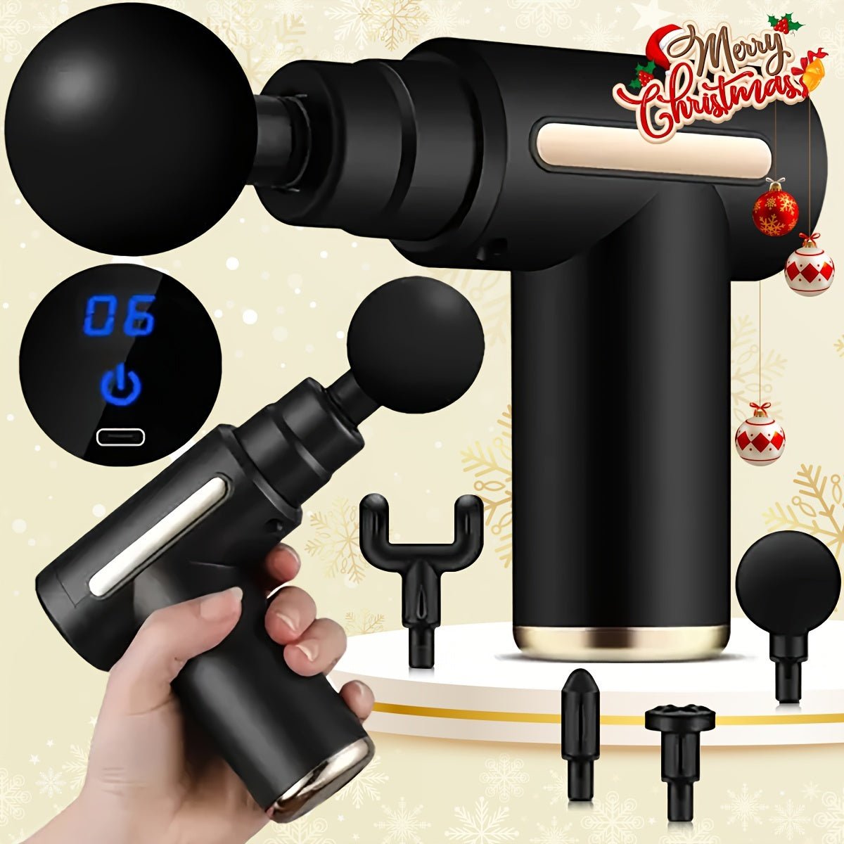 1pc Massage Gun, Deep Tissue Muscle Handheld Percussion Massager For Body, Back And Neck Pain, Ultra Compact Elegant Design, Powered By High Torque, Father's Day Gift For Dad - AFFORDABLE QUALITY SHOP