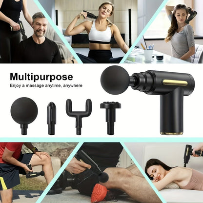 1pc Massage Gun, Deep Tissue Muscle Handheld Percussion Massager For Body, Back And Neck Pain, Ultra Compact Elegant Design, Powered By High Torque, Father's Day Gift For Dad - AFFORDABLE QUALITY SHOP