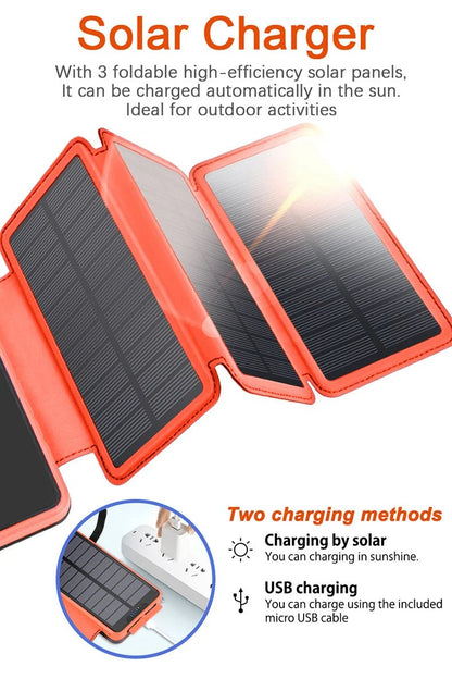 20000mAh Solar Power Bank with Camping Light 4 Solar Panel Charger Fast Charging Powerbank for iPhone 12 Huawei Xiaomi Poverbank - AFFORDABLE QUALITY SHOP