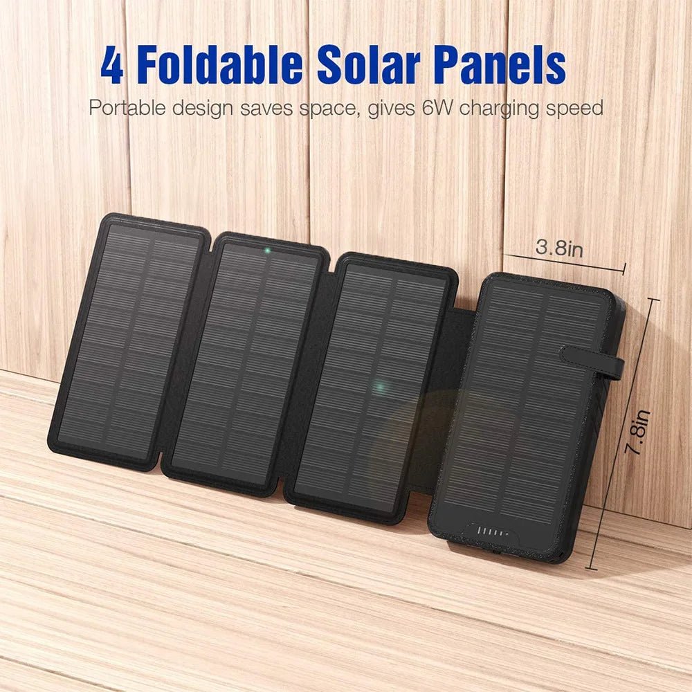 20000mAh Solar Power Bank with Camping Light 4 Solar Panel Charger Fast Charging Powerbank for iPhone 12 Huawei Xiaomi Poverbank - AFFORDABLE QUALITY SHOP