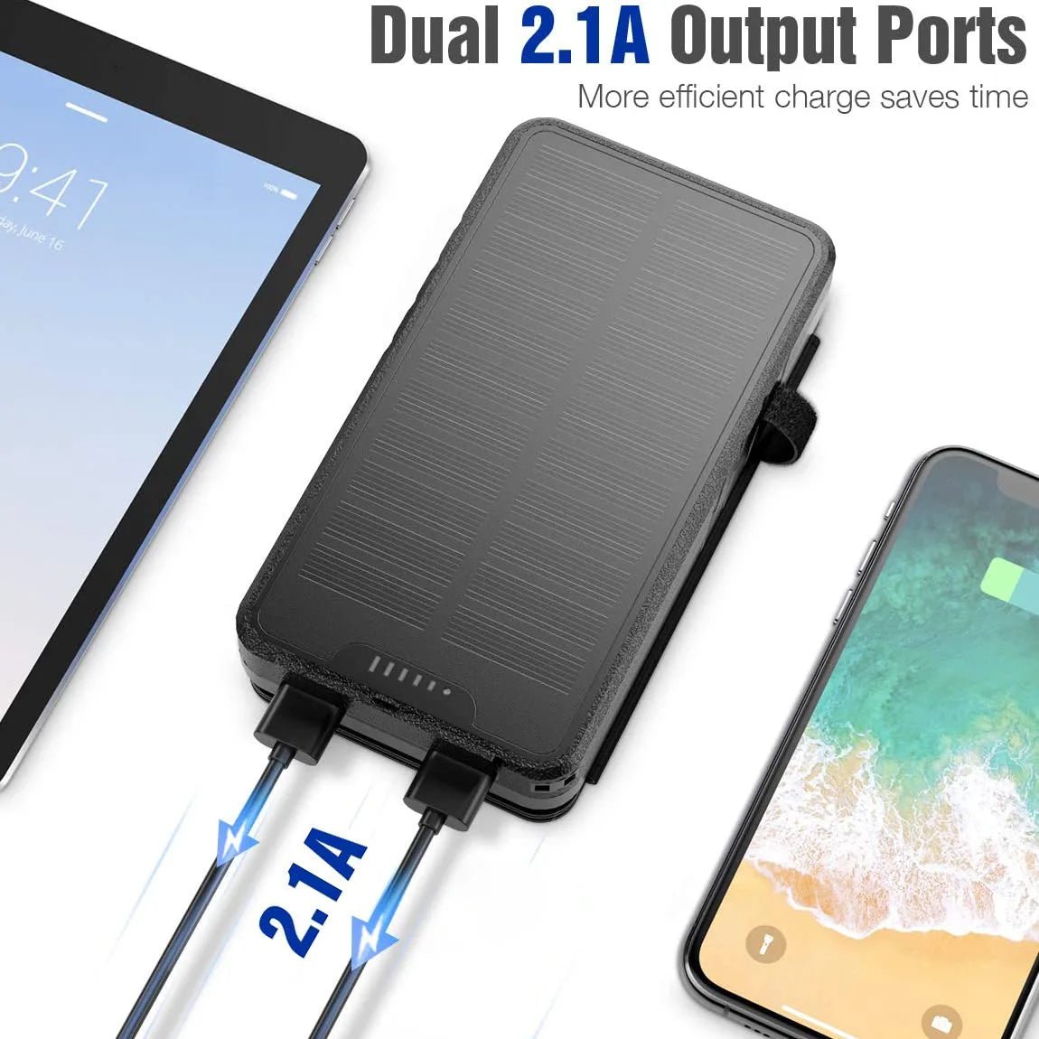 20000mAh Solar Power Bank with Camping Light 4 Solar Panel Charger Fast Charging Powerbank for iPhone 12 Huawei Xiaomi Poverbank - AFFORDABLE QUALITY SHOP