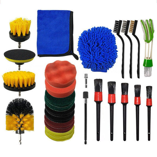 27PCS Drill Brush Attachments Car Detailing Brush Kit for Auto Exterior Interior - AFFORDABLE QUALITY SHOP