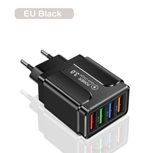 3.1A 4usb Mobile Phone Charger Travel Charger Charging Plug European Regulation Charging Head Charging Plug - AFFORDABLE QUALITY SHOP