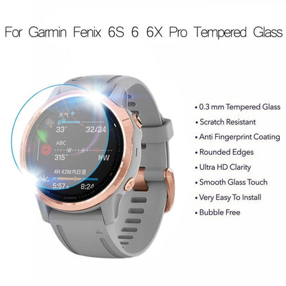 3pcs Ultra Clear Tempered Glass Premium Screen For Garmin Fenix 6X 6S 6 Pro 5 5S Protector Films Fenix 6X Pro Solar SmartWatches - AFFORDABLE QUALITY SHOP