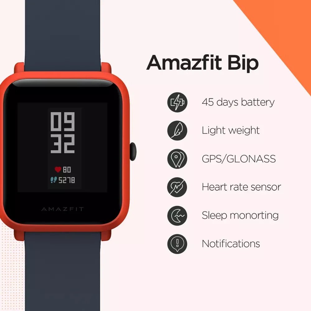 Amazfit Bip Smart Watch Bluetooth GPS Sports Watch Compass Heart Rate IP68 Waterproof 85-95 New Exhibit SmartWatches No Box - AFFORDABLE QUALITY SHOP