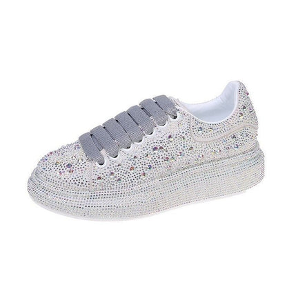 Autumn new full diamond sponge cake thick sole sports and leisure shoes, popular on the internet with leather surface women's single shoe trend - AFFORDABLE QUALITY SHOP