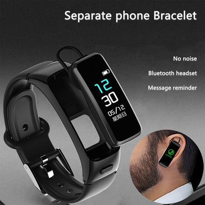 B6 Smart Bracelet Watch Bluetooth Headset Separation 2-In-1 Call Heart Rate Listening Song Sports Men And Women - AFFORDABLE QUALITY SHOP