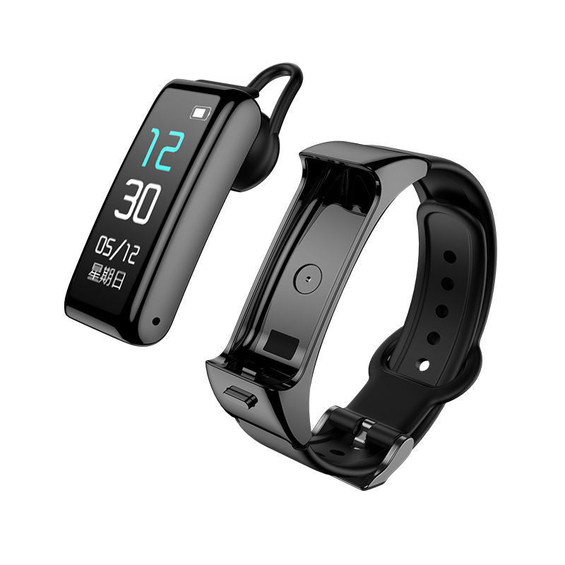 B6 Smart Bracelet Watch Bluetooth Headset Separation 2-In-1 Call Heart Rate Listening Song Sports Men And Women - AFFORDABLE QUALITY SHOP