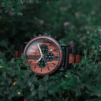 BOBO BIRD Wooden Men Watches Relogio Masculino Top Brand Luxury Stylish Chronograph Military Watch Great Gift for Man OEM - AFFORDABLE QUALITY SHOP