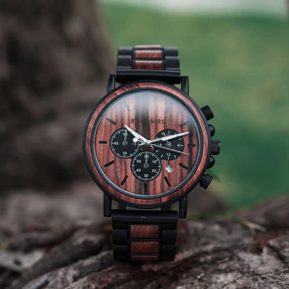 BOBO BIRD Wooden Men Watches Relogio Masculino Top Brand Luxury Stylish Chronograph Military Watch Great Gift for Man OEM - AFFORDABLE QUALITY SHOP