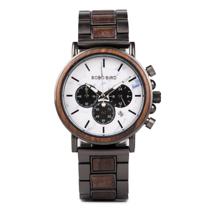 BOBO BIRD Wooden Men Watches Relogio Masculino Top Brand Luxury Stylish Chronograph Military Watch Great Gift for Man OEM - AFFORDABLE QUALITY SHOP