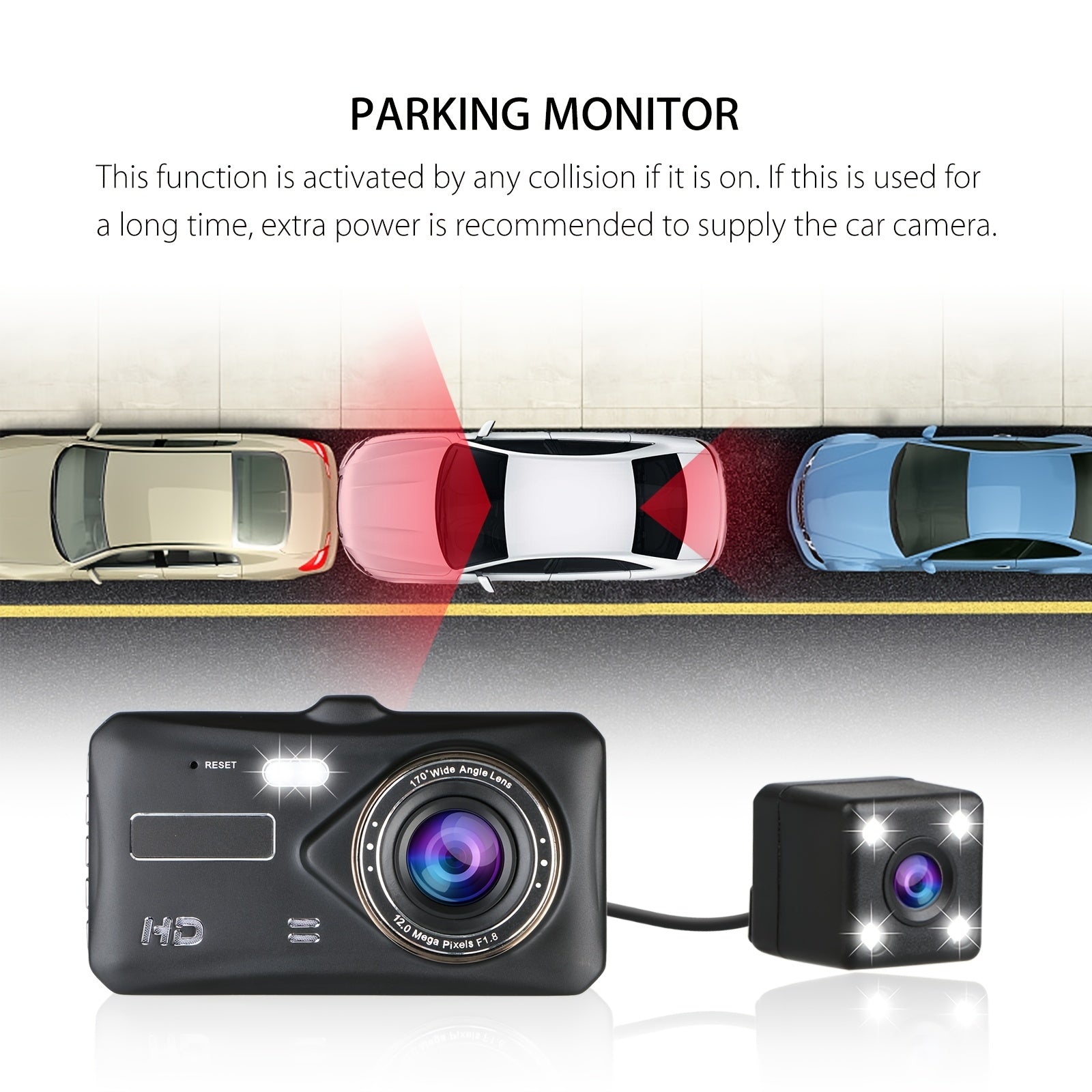 Dash Cam Front And Rear Camera CAR DVR Car Video Recorder Vehicle Black Box FULL HD 1080P Night Vision Driver Recorder - AFFORDABLE QUALITY SHOP