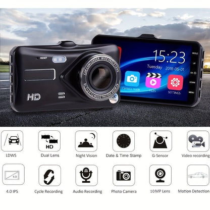 Dash Cam Front And Rear Camera CAR DVR Car Video Recorder Vehicle Black Box FULL HD 1080P Night Vision Driver Recorder - AFFORDABLE QUALITY SHOP