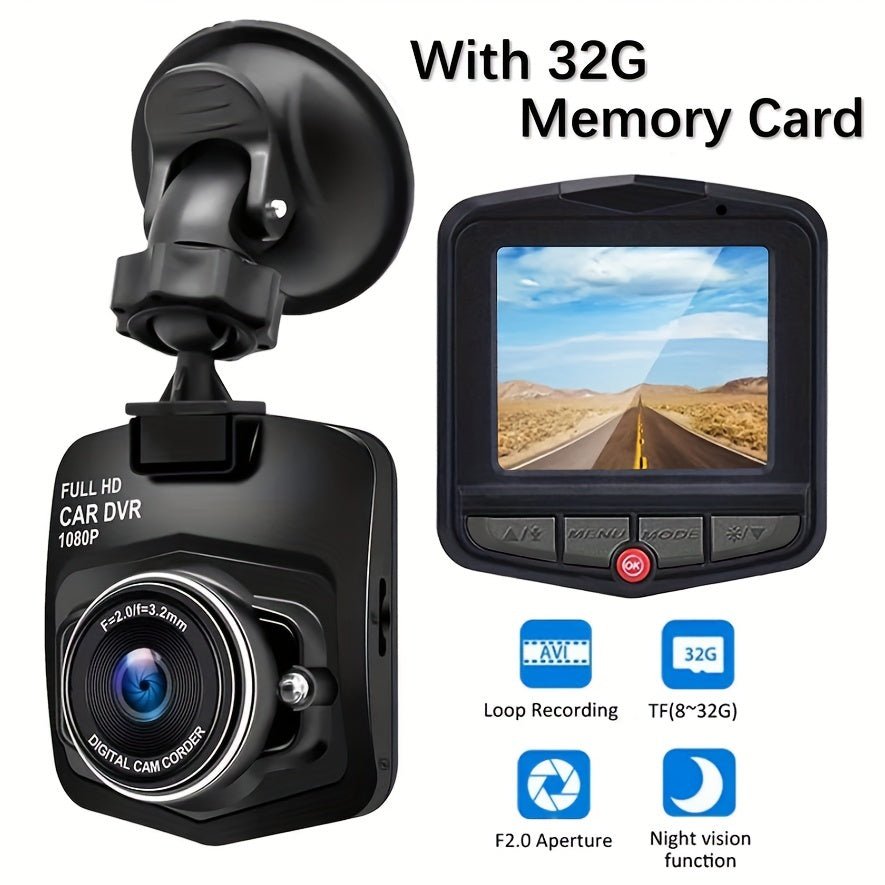 Dash Camera For Cars With 32G Memory Cards Wide Angle Full 1080P Driving Recorder Car DVR Dash Camera Night Vision Loop Recording Motion Detection - AFFORDABLE QUALITY SHOP