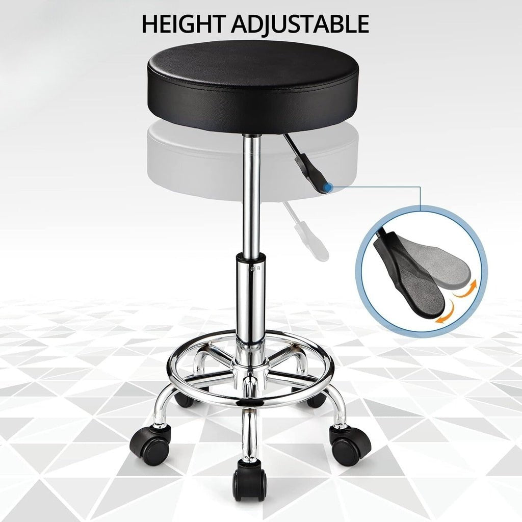 EKKIO Round Salon Stool with Adjustable Height (Black) EK-SS-100-YB - AFFORDABLE QUALITY SHOP