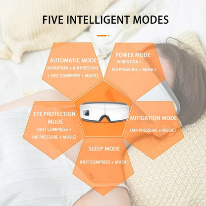 Eye Massager 4D Smart Airbag Vibration Eye Care Instrument Hot Compress Bluetooth Eye Massage Glasses Fatigue Pouch & Wrinkle - AFFORDABLE QUALITY SHOP