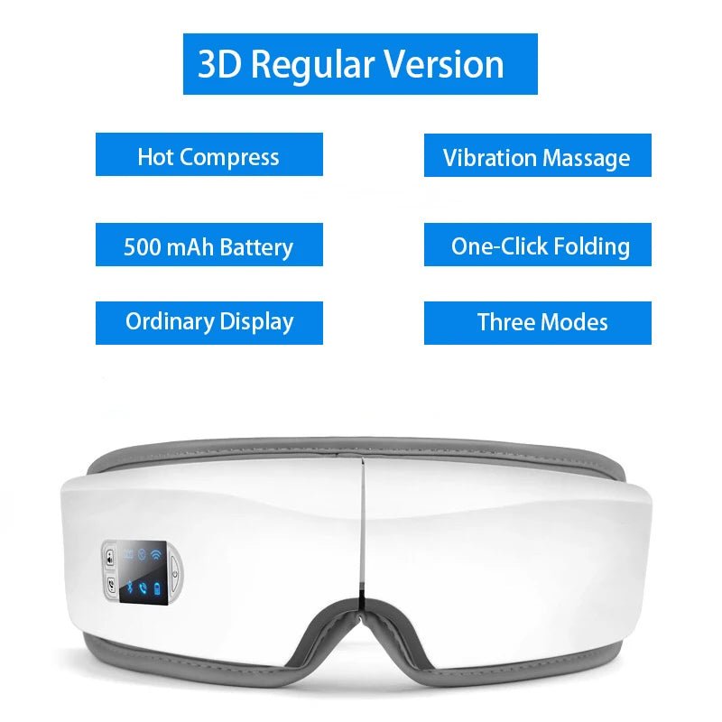 Eye Massager 4D Smart Airbag Vibration Eye Care Instrument Hot Compress Bluetooth Eye Massage Glasses Fatigue Pouch & Wrinkle - AFFORDABLE QUALITY SHOP