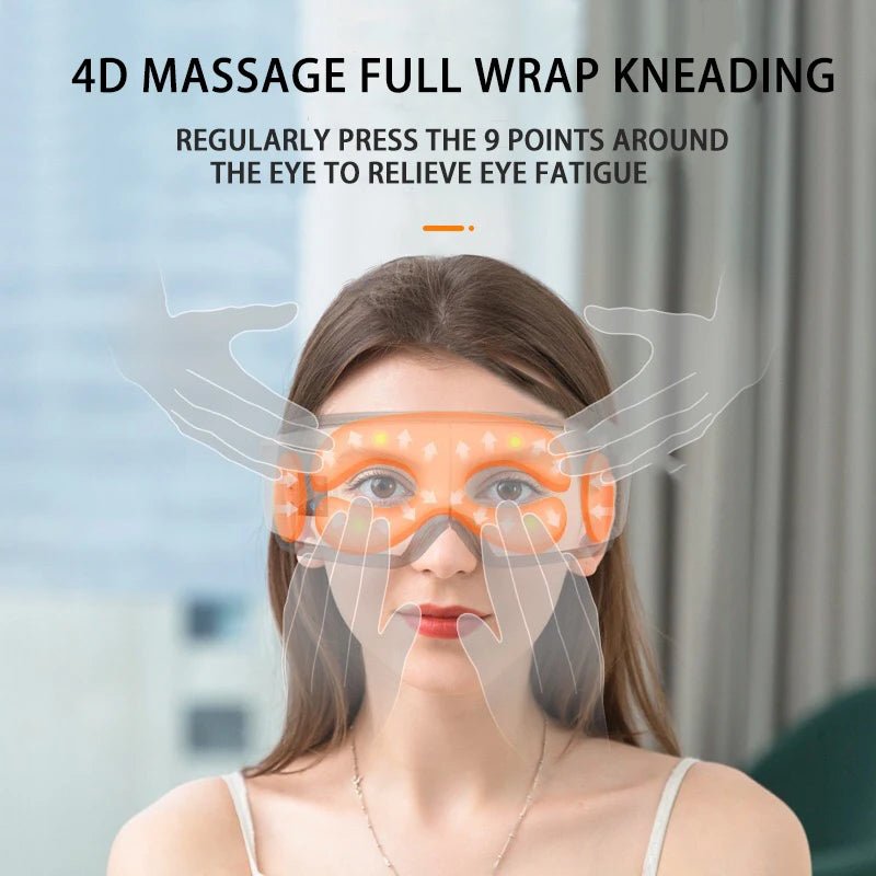 Eye Massager 4D Smart Airbag Vibration Eye Care Instrument Hot Compress Bluetooth Eye Massage Glasses Fatigue Pouch & Wrinkle - AFFORDABLE QUALITY SHOP