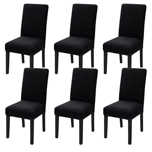 GOMINIMO 6pcs Dining Chair Slipcovers/ Protective Covers (Black) GO-DCS-102-RDT - AFFORDABLE QUALITY SHOP