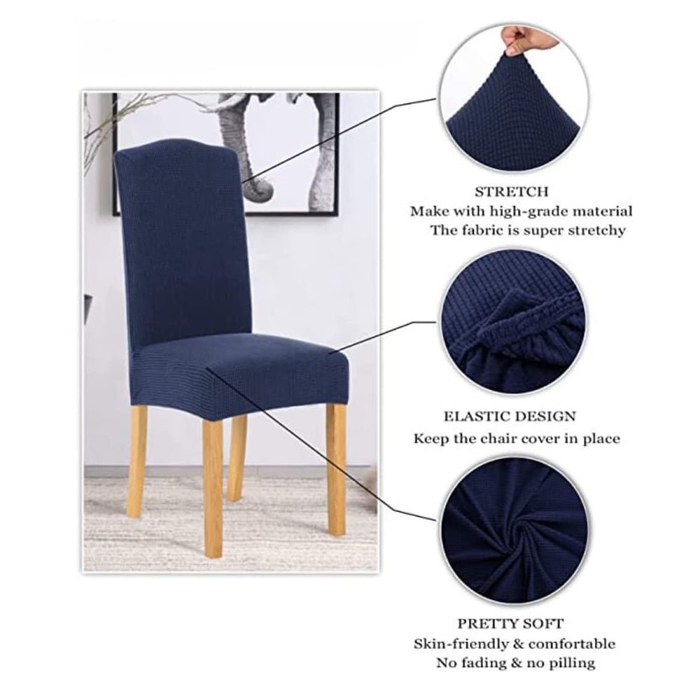 GOMINIMO 6pcs Dining Chair Slipcovers/ Protective Covers (Navy Blue) GO-DCS-107-RDT - AFFORDABLE QUALITY SHOP