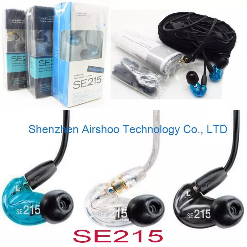 Good quality SE215 Earphons Hi-fi stereo Noise Canceling 3.5MM SE 215 In ear Detchabl Earphone earbuds with Box - AFFORDABLE QUALITY SHOP