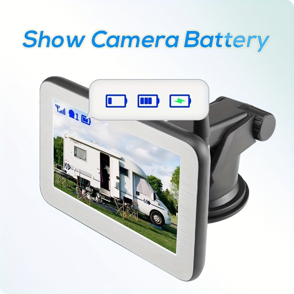 GreenYi Solar Powered Magnet Rear View Camera 12.7 Cm IPS Monitor Wireless Kit 1 Min DIY For Vans Trailer RV Truck Car AW5908 - AFFORDABLE QUALITY SHOP