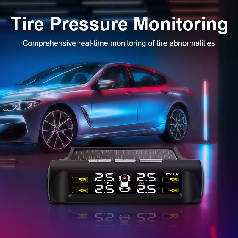 Jansite Smart Car TPMS Tyre Pressure Monitoring System Solar Power Digital LCD Display Auto Security Alarm Systems Tyre Pressure.