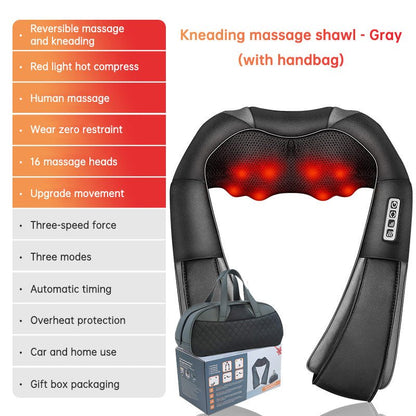 Kneading massage shawl massager SKG cervical spine massager household electric waist and back hot compress massager With bag