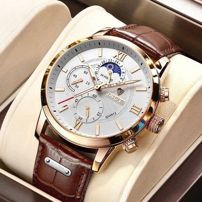 LIGE Men Watches 2023 New Fashion Leather Waterproof Luminous Top Brand Luxury Mens Quartz Wristwatch Men Relogio Masculino+box - AFFORDABLE QUALITY SHOP