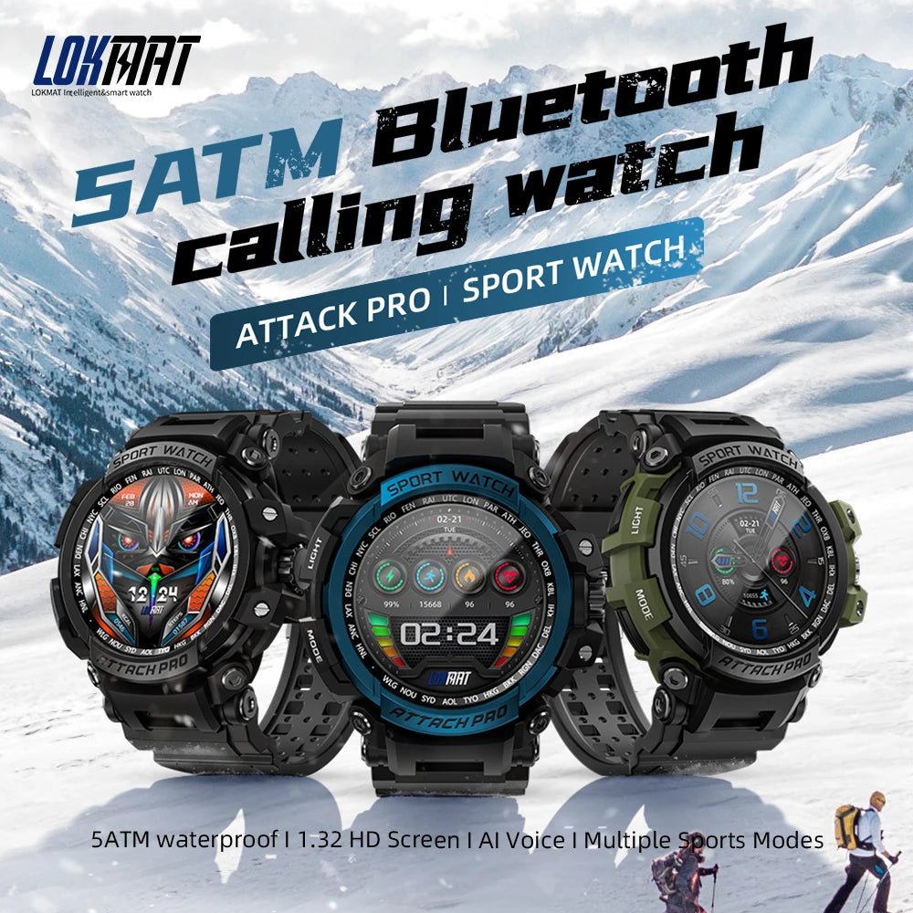 LOKMAT ATTACK Pro Sport Smart Watch Fitness Tracker Waterproof Smartwatches Touch Screen Heart Rate Monitor for Android Phone - AFFORDABLE QUALITY SHOP