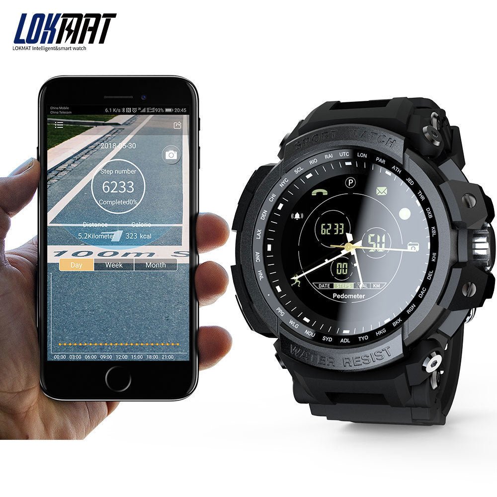 LOKMAT Sport Smart Watch Professional 5ATM Waterproof Bluetooth Call Reminder Digital Men Clock SmartWatch For ios and Android - AFFORDABLE QUALITY SHOP