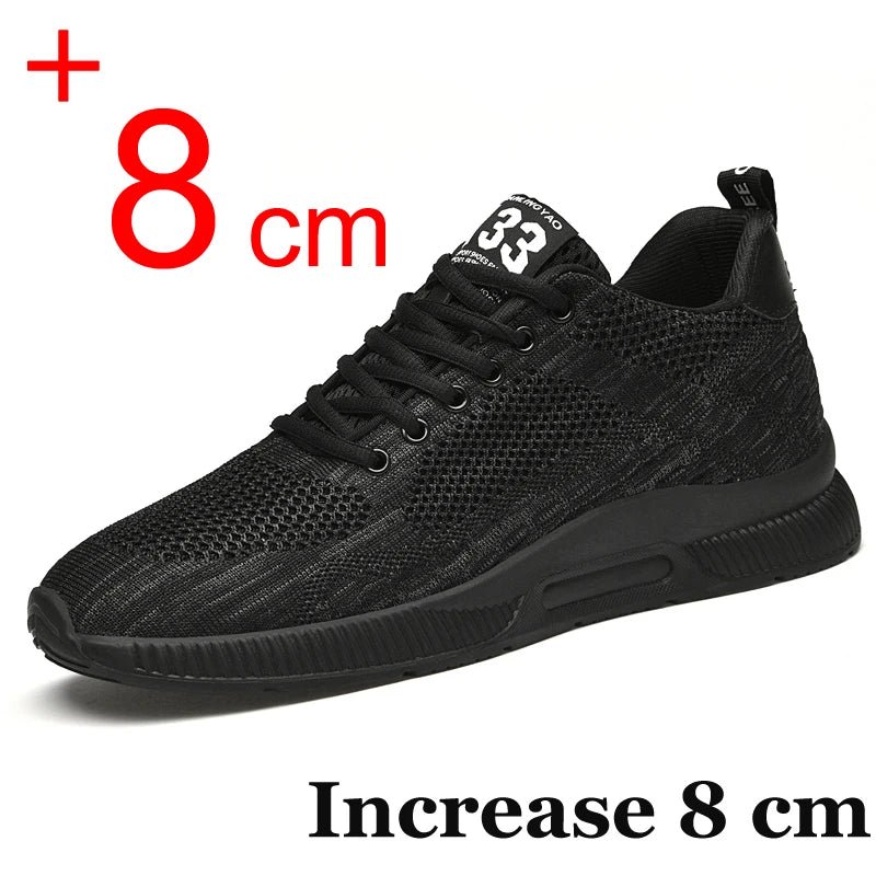 Men Sneakers Elevator Shoes Hidden Heels Breathable Heightening Shoes For Men Increase Insole 6CM Sports Casual Height Shoes - AFFORDABLE QUALITY SHOP