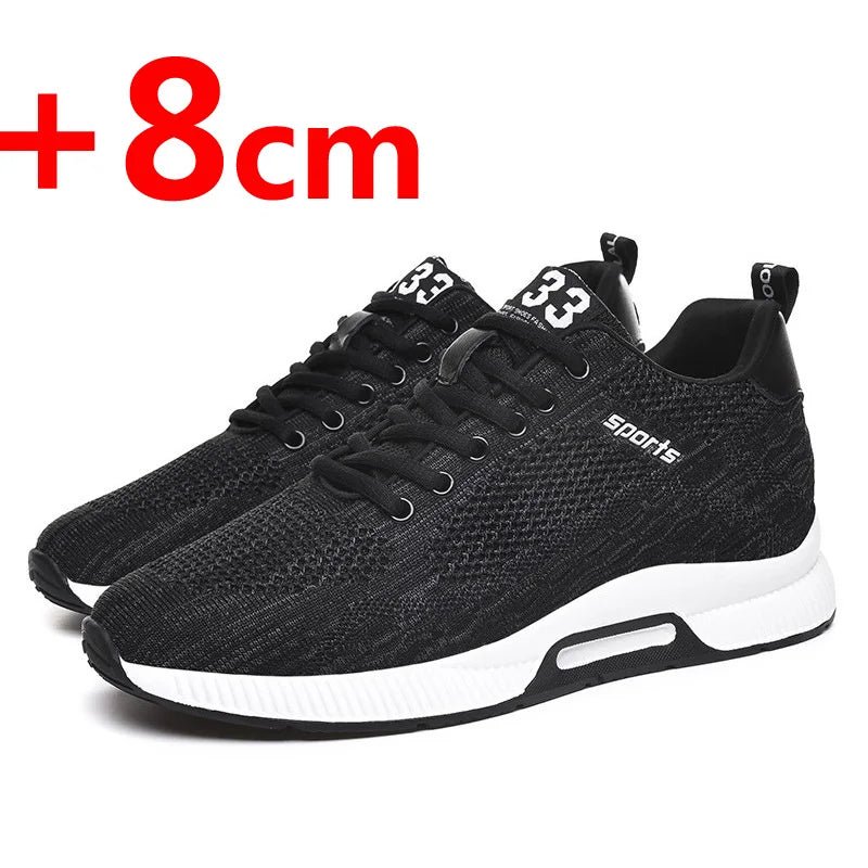 Men Sneakers Elevator Shoes Hidden Heels Breathable Heightening Shoes For Men Increase Insole 6CM Sports Casual Height Shoes - AFFORDABLE QUALITY SHOP