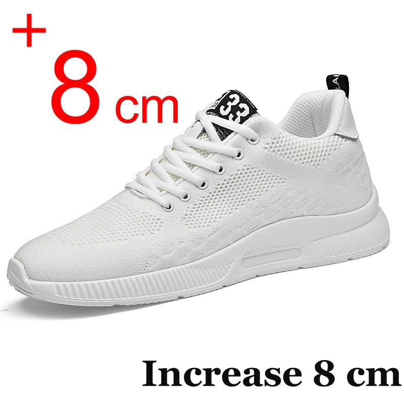 Men Sneakers Elevator Shoes Hidden Heels Breathable Heightening Shoes For Men Increase Insole 6CM Sports Casual Height Shoes - AFFORDABLE QUALITY SHOP