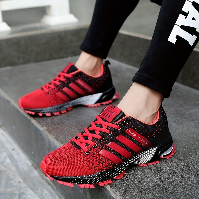 Men's And Women's Sneaker Knit Breathable Lace-up Lightweight Shoes Outdoor Comfy Shoes, Spring And Summer , For Halloween - AFFORDABLE QUALITY SHOP