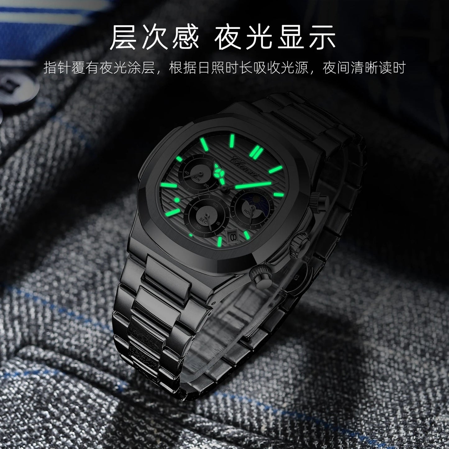 Men's Luxury Big Brand Watch For Men Imitation Mechanical Hand Clock Automatic Moonphase High Quality Steel Waterproof - AFFORDABLE QUALITY SHOP