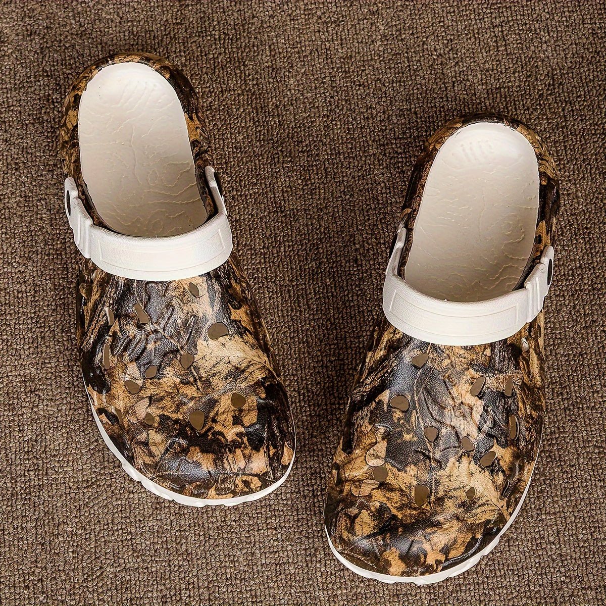 Men's Trendy Camouflage Clogs, Hollow Out Breathable Fashion Beach Water Shoes, Indoor Outdoor Non Slip Slippers For Outdoor Events - AFFORDABLE QUALITY SHOP