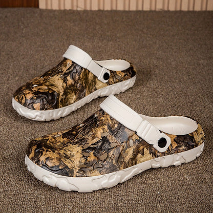 Men's Trendy Camouflage Clogs, Hollow Out Breathable Fashion Beach Water Shoes, Indoor Outdoor Non Slip Slippers For Outdoor Events - AFFORDABLE QUALITY SHOP