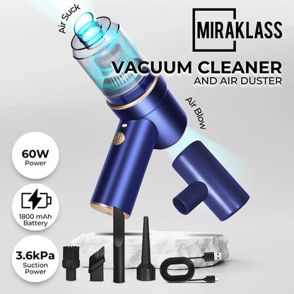 MIRAKLASS 45000RPM 7.4V Rechargeable Cordless Air Duster and Car Vacuum Cleaner (Navy Blue) - AFFORDABLE QUALITY SHOP