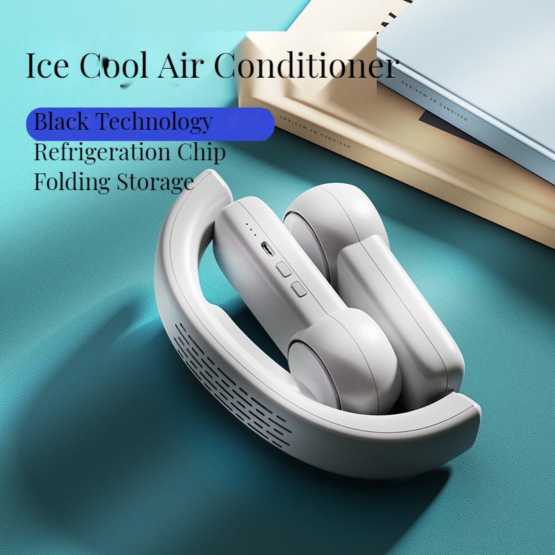 New Hanging Neck Fan Can Accommodate Hand-Held USB Mini Fan Without Leaf Lazy Cooling Hanging Neck Fan - AFFORDABLE QUALITY SHOP