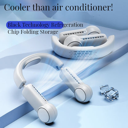 New Hanging Neck Fan Can Accommodate Hand-Held USB Mini Fan Without Leaf Lazy Cooling Hanging Neck Fan - AFFORDABLE QUALITY SHOP