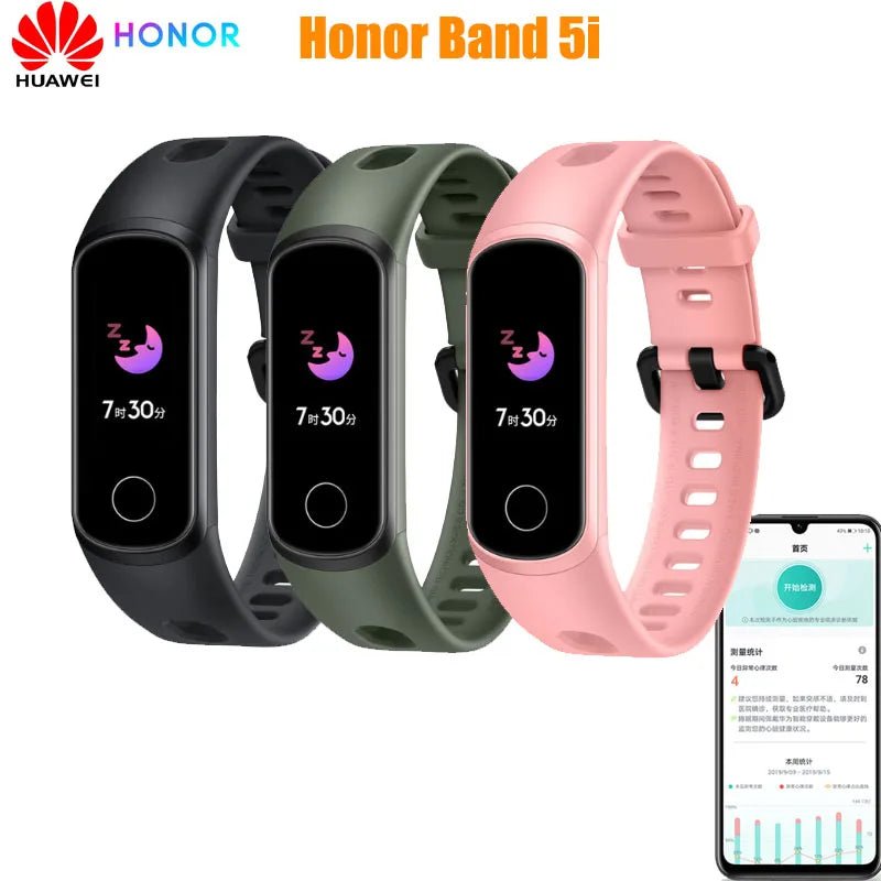 New product Original Huawei Honor Band 5i Smart Wristband AMOLED Huawe Honor Smart Watch Sleep Swimming Sport Tracker SpO2 Blood Oxygen - AFFORDABLE QUALITY SHOP