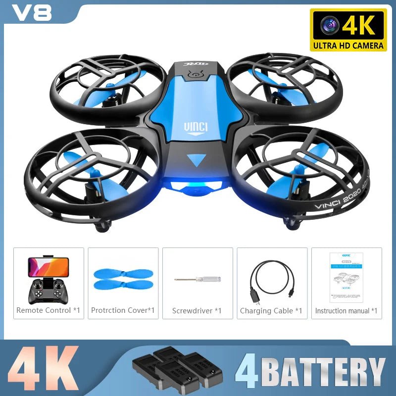 New V8 Mini Drone 10K HD Camera WiFi Fpv Air Pressure Height Maintain Foldable Quadcopter RC Dron Toy Gift 6KM - AFFORDABLE QUALITY SHOP