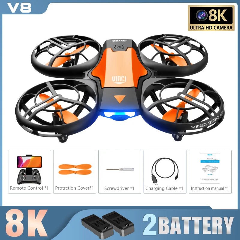 New V8 Mini Drone 10K HD Camera WiFi Fpv Air Pressure Height Maintain Foldable Quadcopter RC Dron Toy Gift 6KM - AFFORDABLE QUALITY SHOP