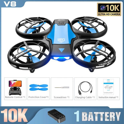 New V8 Mini Drone 10K HD Camera WiFi Fpv Air Pressure Height Maintain Foldable Quadcopter RC Dron Toy Gift 6KM - AFFORDABLE QUALITY SHOP