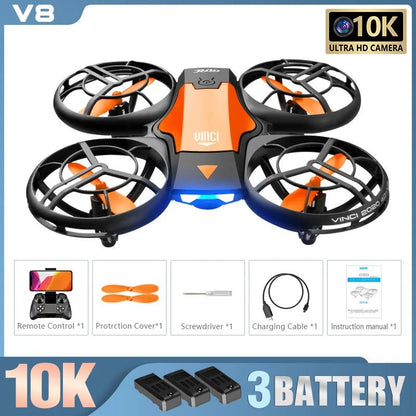 New V8 Mini Drone 10K HD Camera WiFi Fpv Air Pressure Height Maintain Foldable Quadcopter RC Dron Toy Gift 6KM - AFFORDABLE QUALITY SHOP