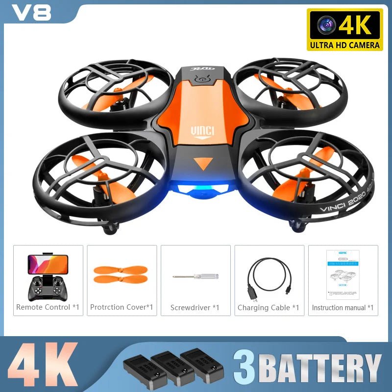 New V8 Mini Drone 10K HD Camera WiFi Fpv Air Pressure Height Maintain Foldable Quadcopter RC Dron Toy Gift 6KM - AFFORDABLE QUALITY SHOP