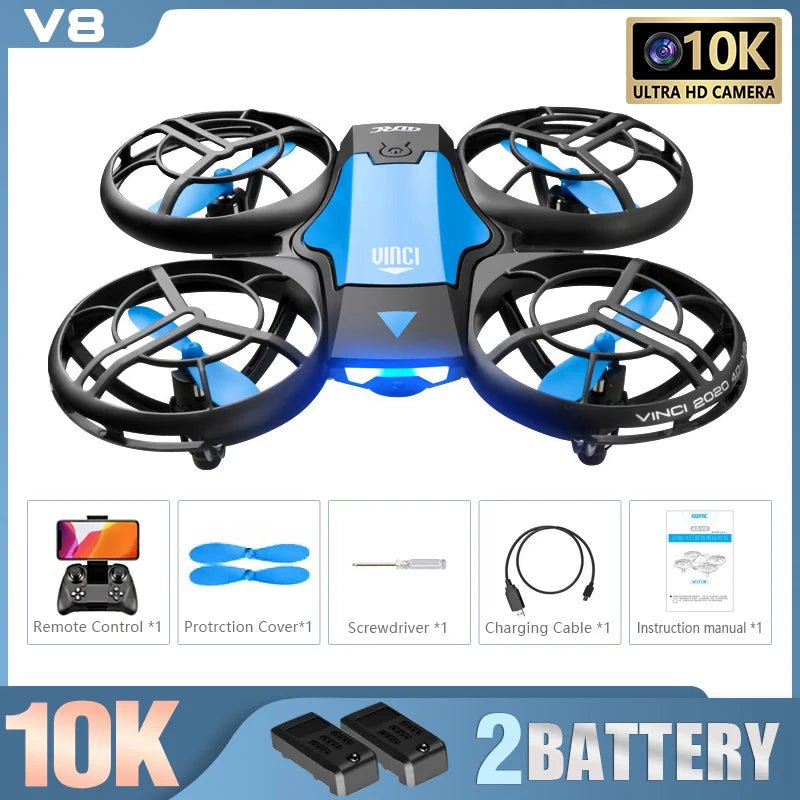 New V8 Mini Drone 10K HD Camera WiFi Fpv Air Pressure Height Maintain Foldable Quadcopter RC Dron Toy Gift 6KM - AFFORDABLE QUALITY SHOP