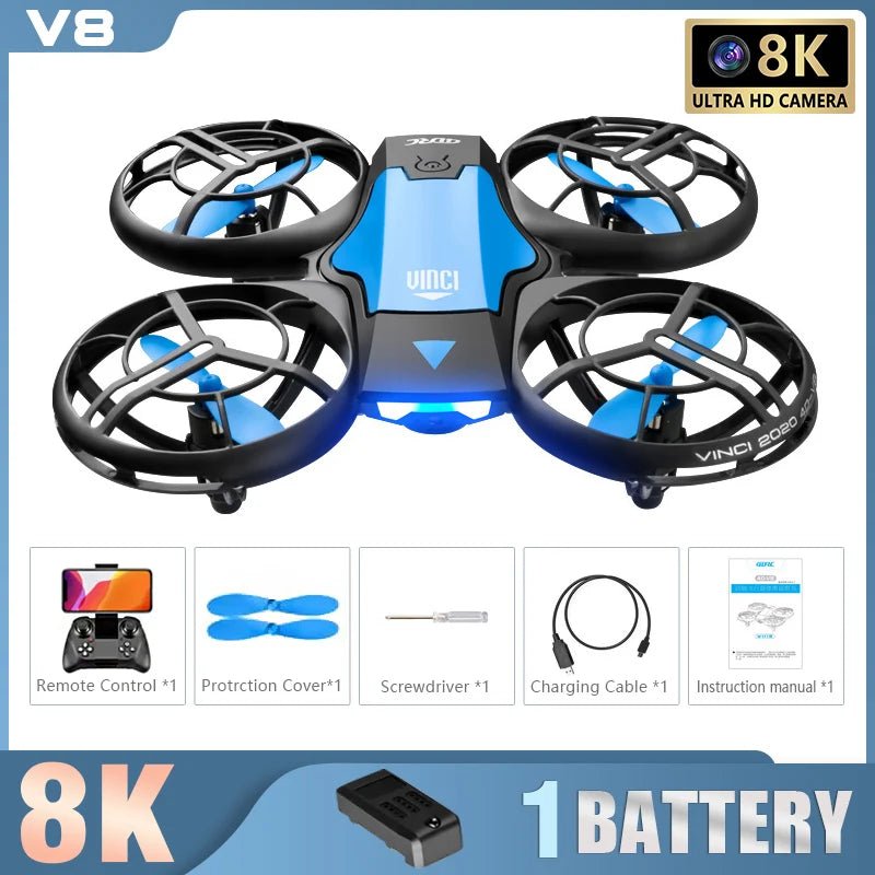 New V8 Mini Drone 10K HD Camera WiFi Fpv Air Pressure Height Maintain Foldable Quadcopter RC Dron Toy Gift 6KM - AFFORDABLE QUALITY SHOP