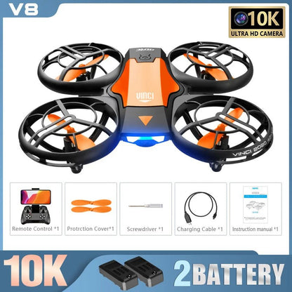 New V8 Mini Drone 10K HD Camera WiFi Fpv Air Pressure Height Maintain Foldable Quadcopter RC Dron Toy Gift 6KM - AFFORDABLE QUALITY SHOP